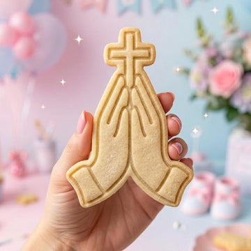Hand with Cross Cookie Cutter Stamp, Baby Gift, Baby Shower Cutter, Custom Cookie Stamp, Birthday Baking, Happy Birthday, God Cutter