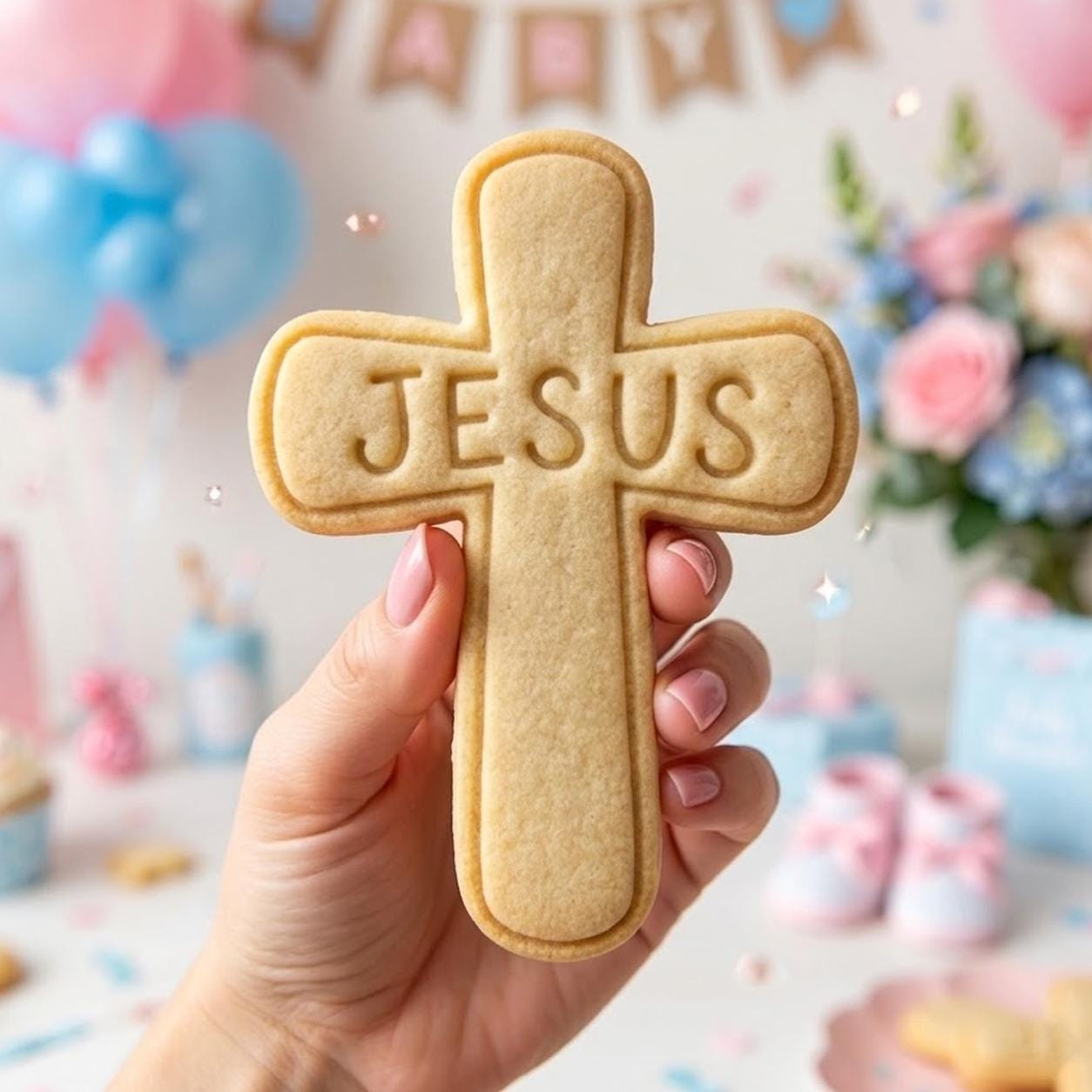Jesus Cross Cookie Cutter Stamp, Baby Gift, Baby Shower Cutter, Custom Cookie, Birthday Baking, Happy Birthday, God Cutter, Cross Cookie
