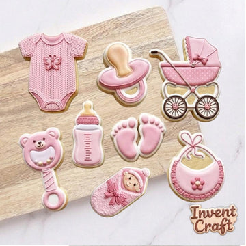Baby Shower Cookie Cutter Set, Baby Showers, Birthday Cookies, Birthday Gifts, Baby Cutter, Fondant Cutter, Feet Baby Cutter