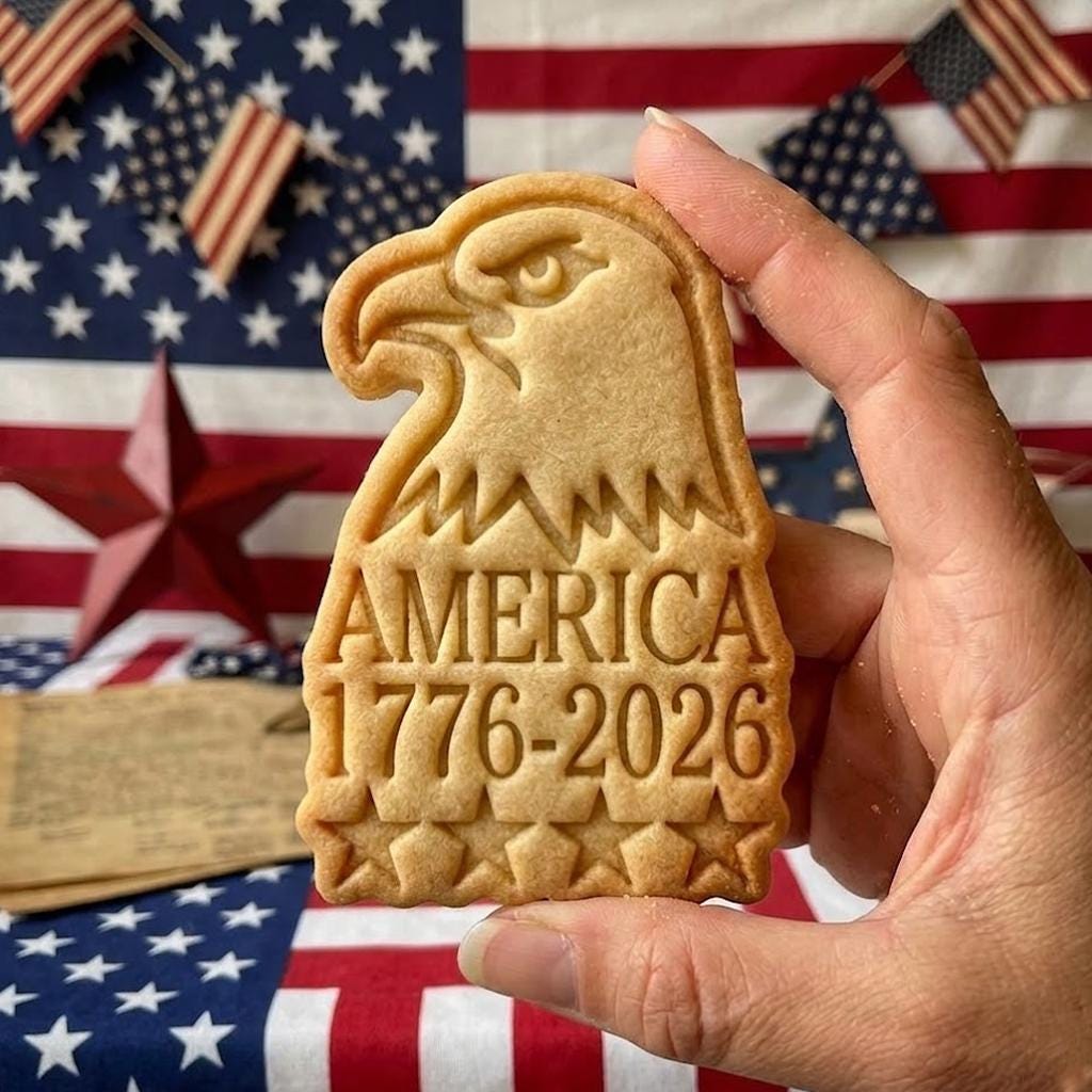 America 1776 2026 Cookie Cutter Stamp, 250th Anniversary Cookie Stamp, Independence Day Gift, Patriotic Baking, 250 Years of Freedom