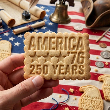 America '76 250 Years Cookie Cutter Stamp Set, 250th Anniversary Cookie Stamp, Independence Day Gift, Patriotic Baking, 250 Years of Freedom