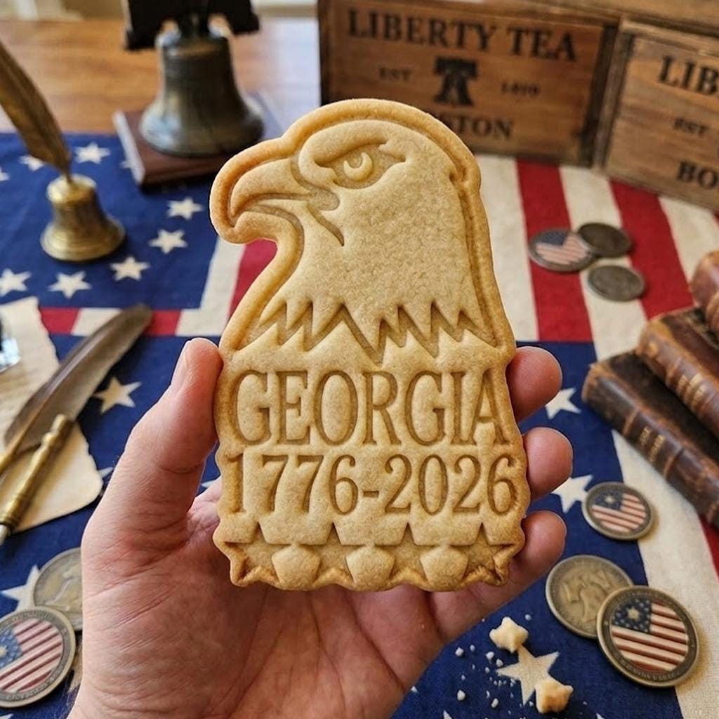 Georgia 1776 2026 Cookie Cutter Stamp Set, 250th Anniversary Cookie, Independence Day Gift, Patriotic Baking, 250 Years of Freedom