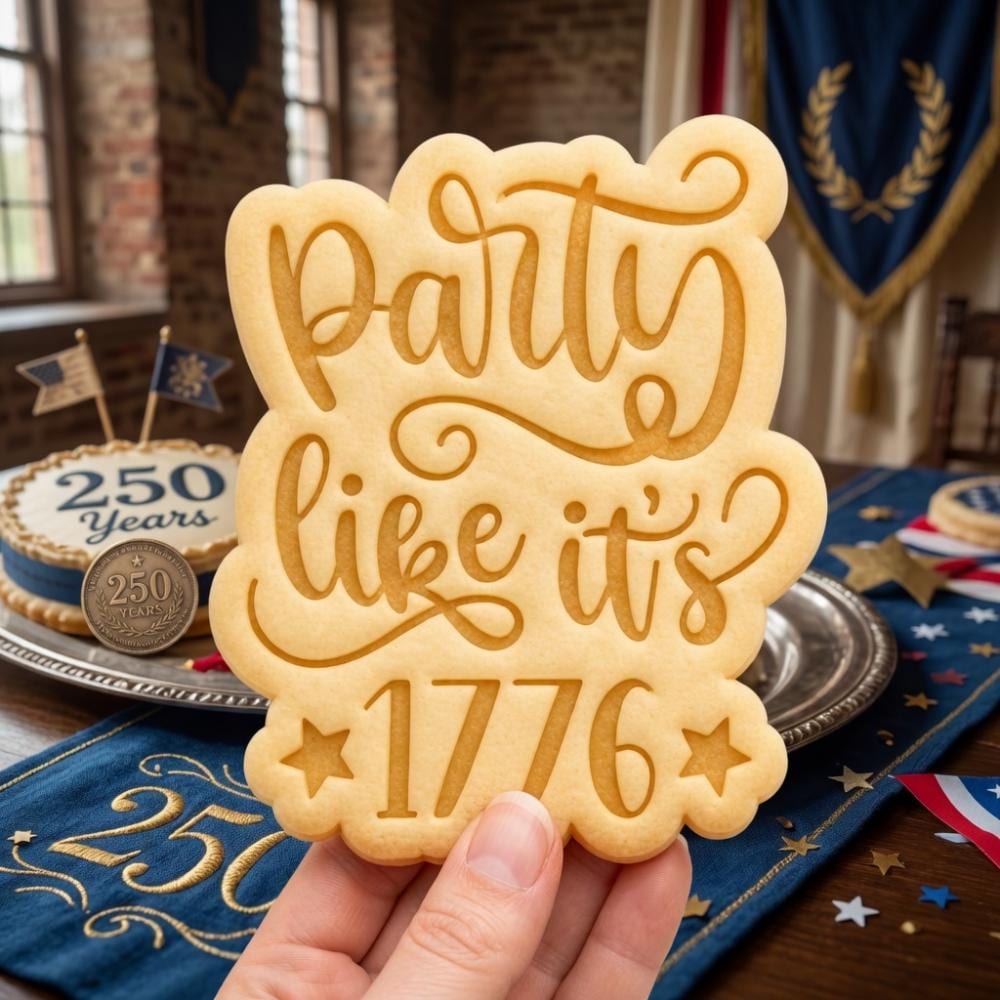 Party Like It’s 1776 Cookie Cutter and Stamp, Independence Day 1776 Cookie Cutter, Patriotic Party Cookie Stamp