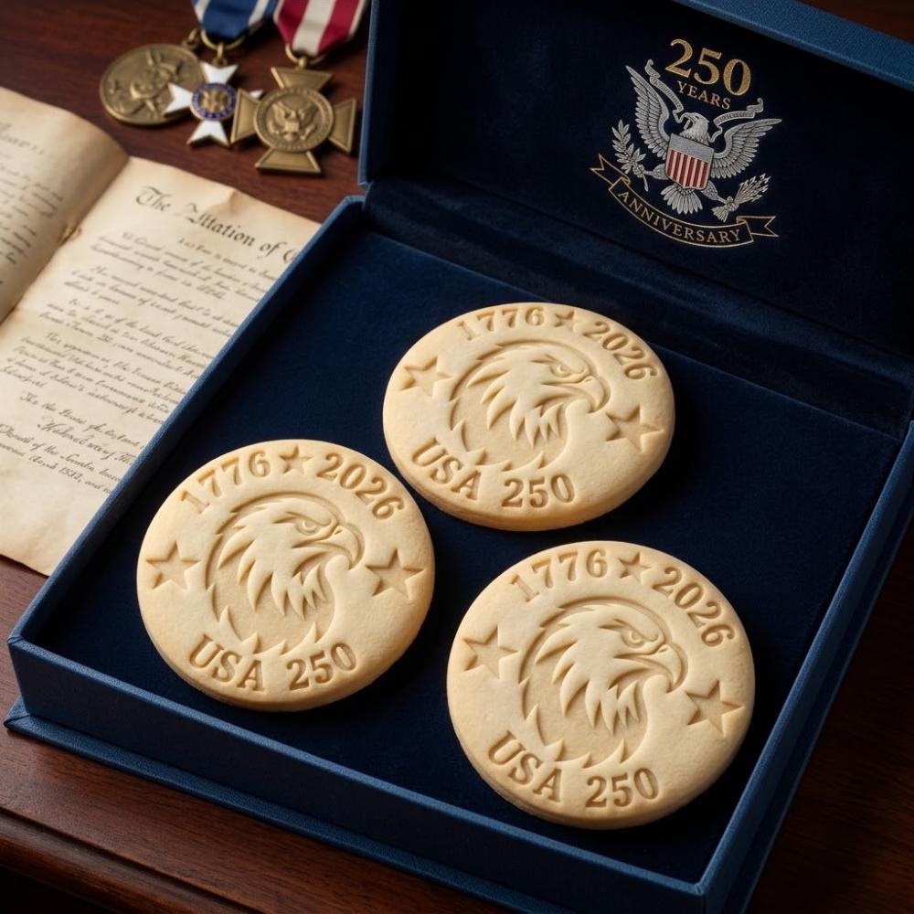 USA 250 Eagle Cookie Cutter & Stamp, 1776-2026 Eagle Cookie Stamp, Patriotic Bald Eagle Cutter, American Anniversary Stamp