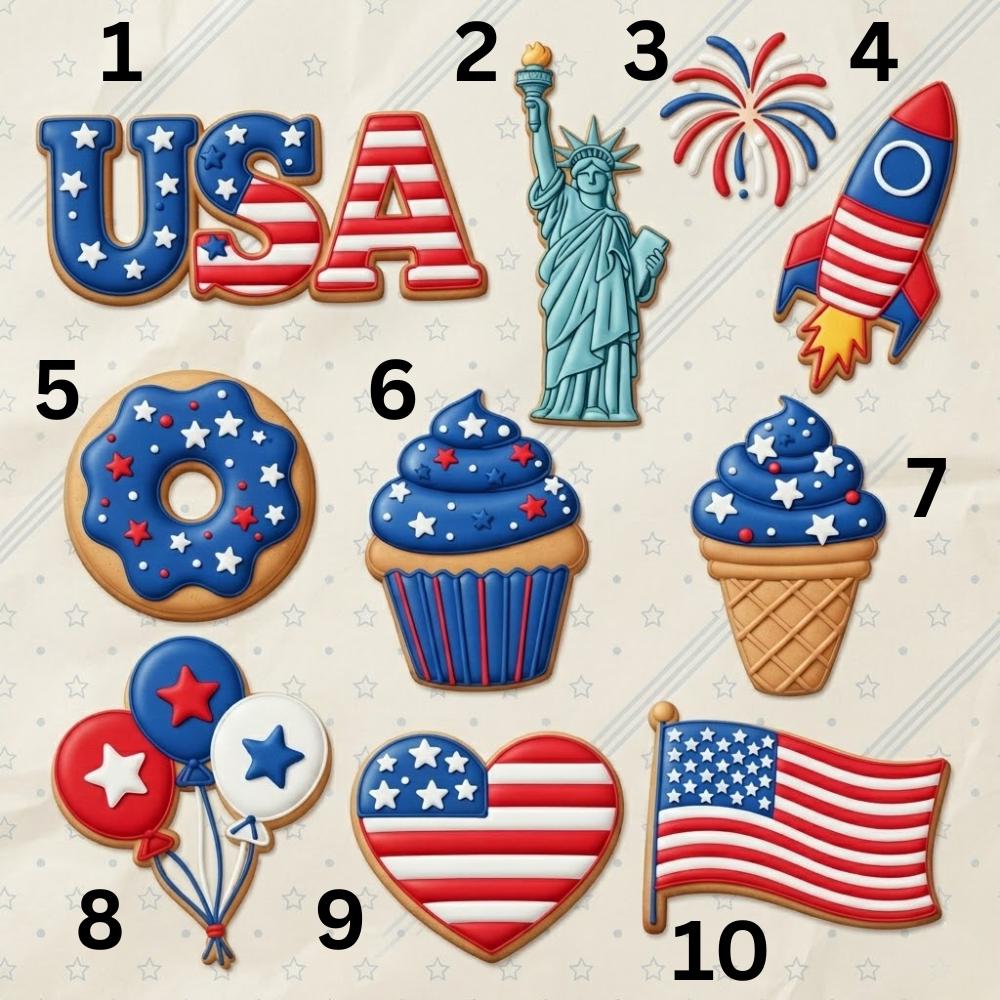 Independence Day Cookie Cutter Set, 4th of July Cookie Cutter Bundle, 1776-2026 Cookie Cutter, USA 250th Anniversary Baking Tool