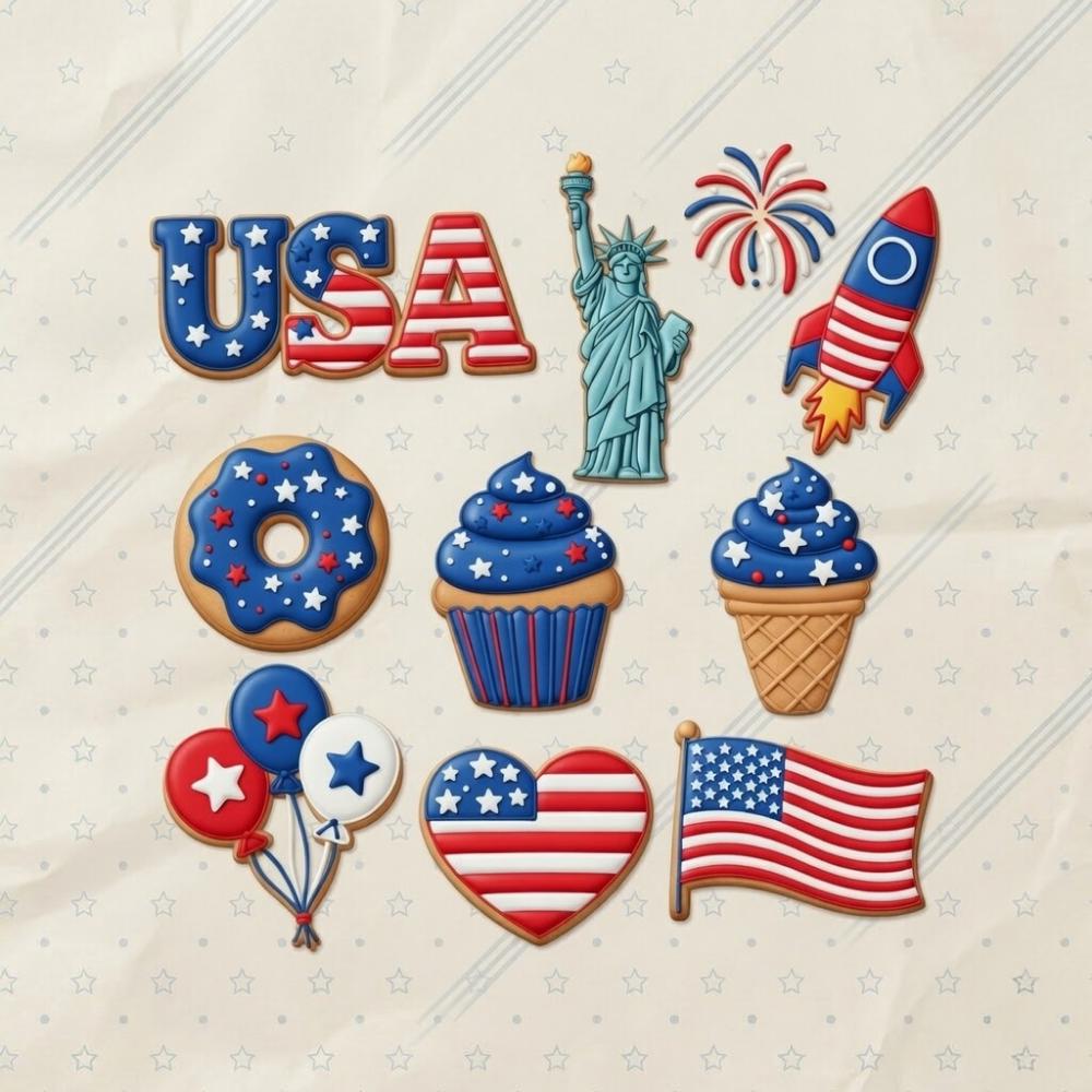 Independence Day Cookie Cutter Set, 4th of July Cookie Cutter Bundle, 1776-2026 Cookie Cutter, USA 250th Anniversary Baking Tool