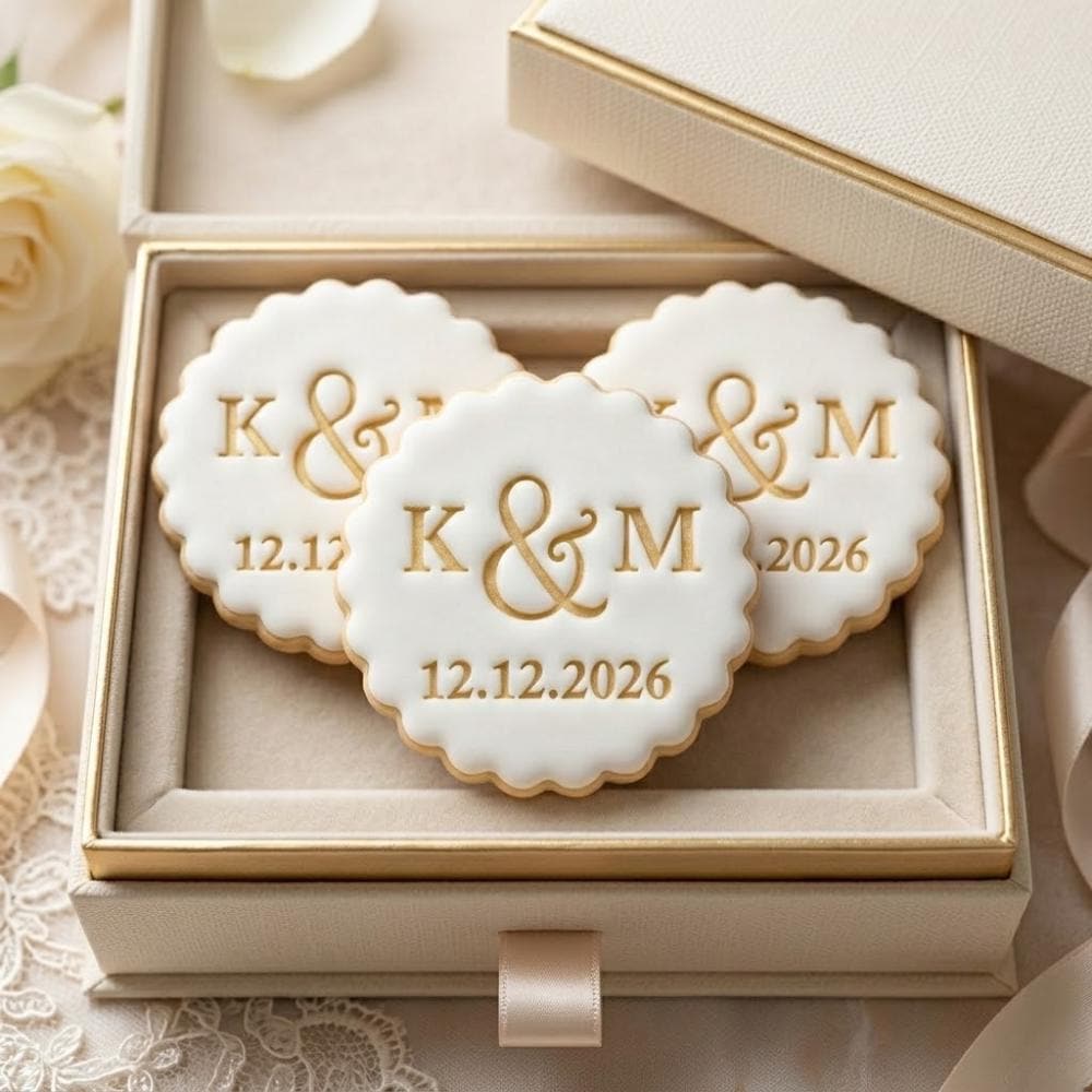 Custom Initials Name & Date Cookie Cutter and Stamp, Wedding Date Cookie Stamp, Bridal Shower Cutter, Engagement Party Gifts