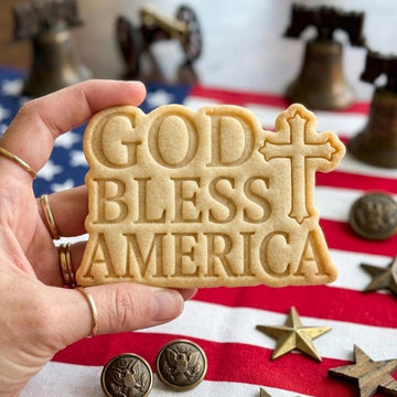 God Bless America Cookie Cutter Stamp, America  1776 2026, 250th Anniversary, 250 Years of Freedom, Patriotic Baking, 4th of July Cookie