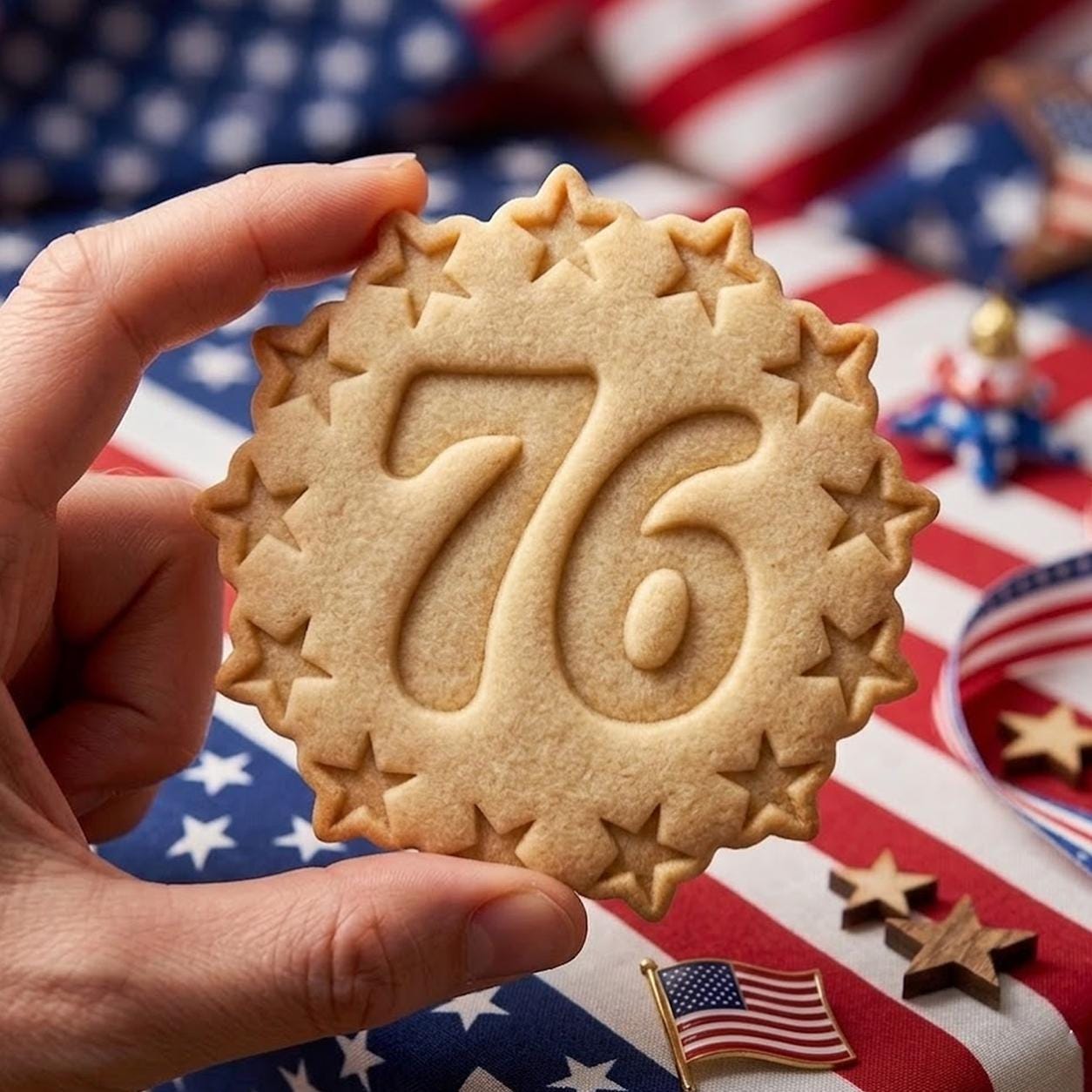 76 America Star Cookie Cutter Stamp, America 1776 2026, 250th Anniversary, 250 Years of Freedom, Patriotic Baking, 4th of July, America 250