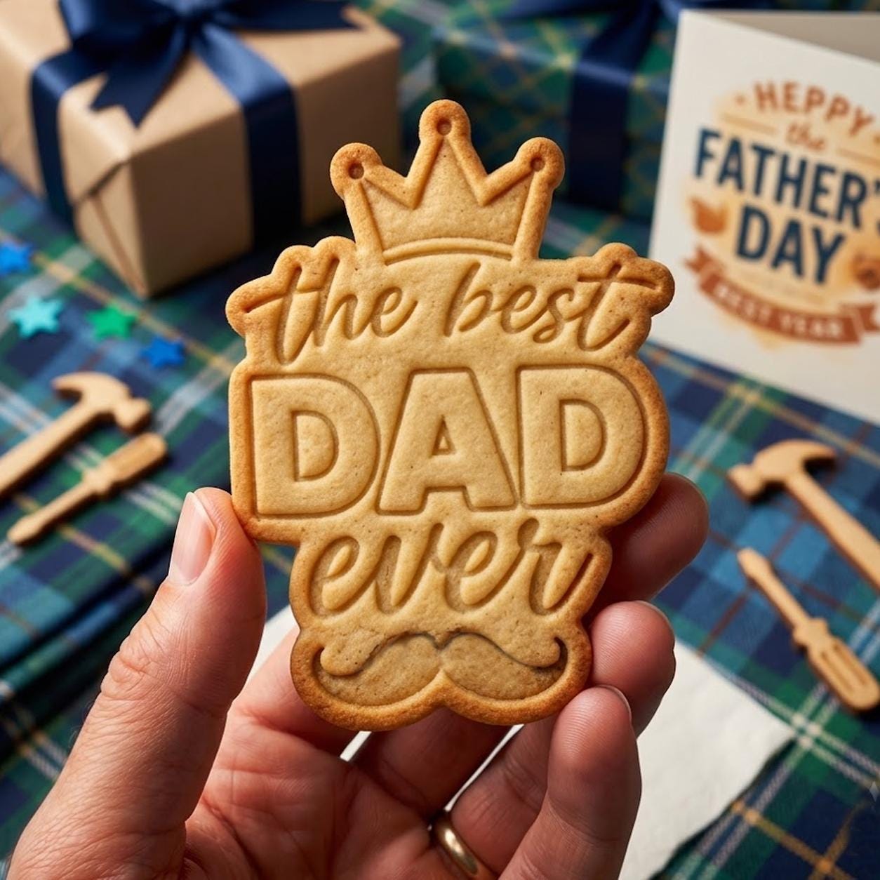 The Best Dad Ever with Crown Cookie Cutter Stamp, Daddy Cutter, Father's Day Gift, Dad Cookie Cutters, Custom Dad Cookie, Fondant Cutter