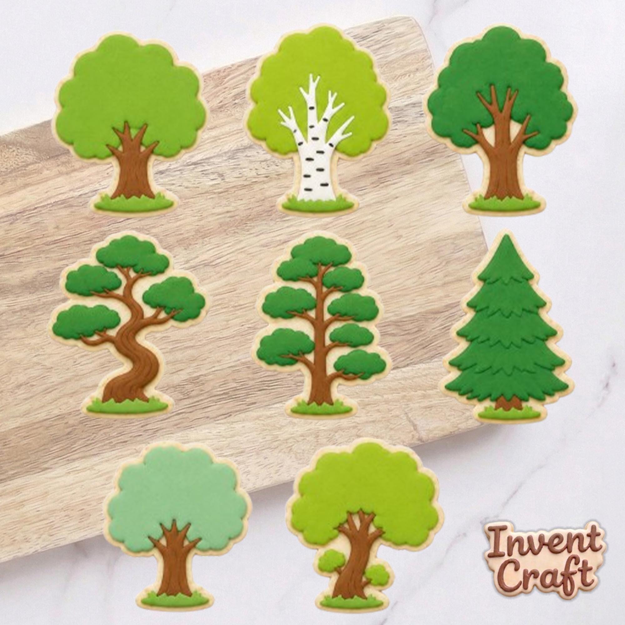 Tree Cookie Cutter Set, Garden Tree Cookie Cutters, Baby Showers, Birthday Cookie, Summer Cookie, Floral Cutter, Fondant Cutter