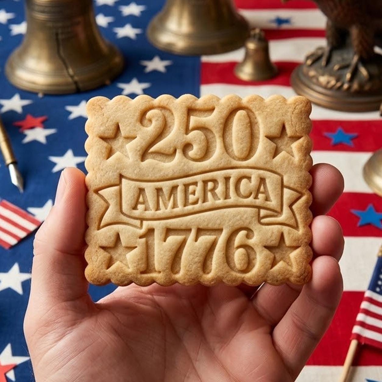 250 America 1776 Cookie Cutter Stamp, 250th Anniversary, Independence Day, Patriotic Baking, 250 Years of Freedom, America 250 Cookie