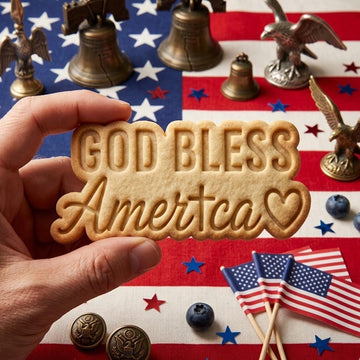 God Bless America Cookie Cutter Stamp, 250th Anniversary, Independence Day, Patriotic Baking, 250 Years of Freedom, Clay Cutter