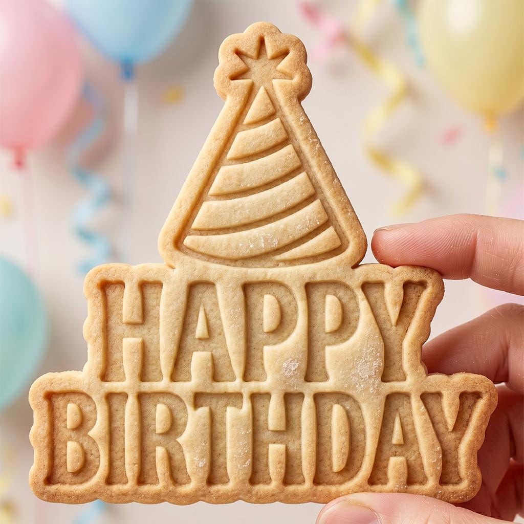 Happy Birthday Cookie Cutter, Star Party Hat Stamp, Polymer Clay Cutter, Festive Birthday Celebration Mold, Kids Birthday Plaque, DIY Craft