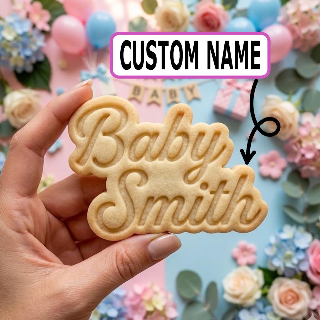Custom Name Baby Cookie Cutter Stamp, Baby Gift, Baby Shower Cookie Cutters, Custom Cookie, Birthday Baking, Fondant Cutter, Text Cutter