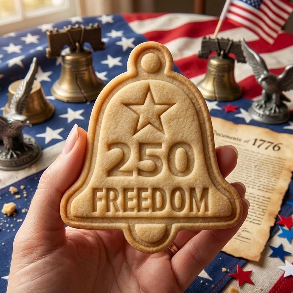 250 America Freedom Cookie Cutter Stamp Set, 250th Anniversary Cookie Stamp, Patriotic Baking, 250 Years of Freedom, 4th Of July