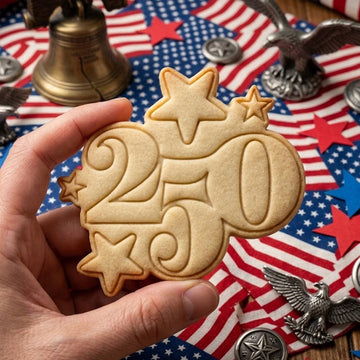 250 With Star Cookie Cutter Stamp, 250th Anniversary, Independence Day, Patriotic Baking, 250 Years of Freedom, America 250 1776 2026