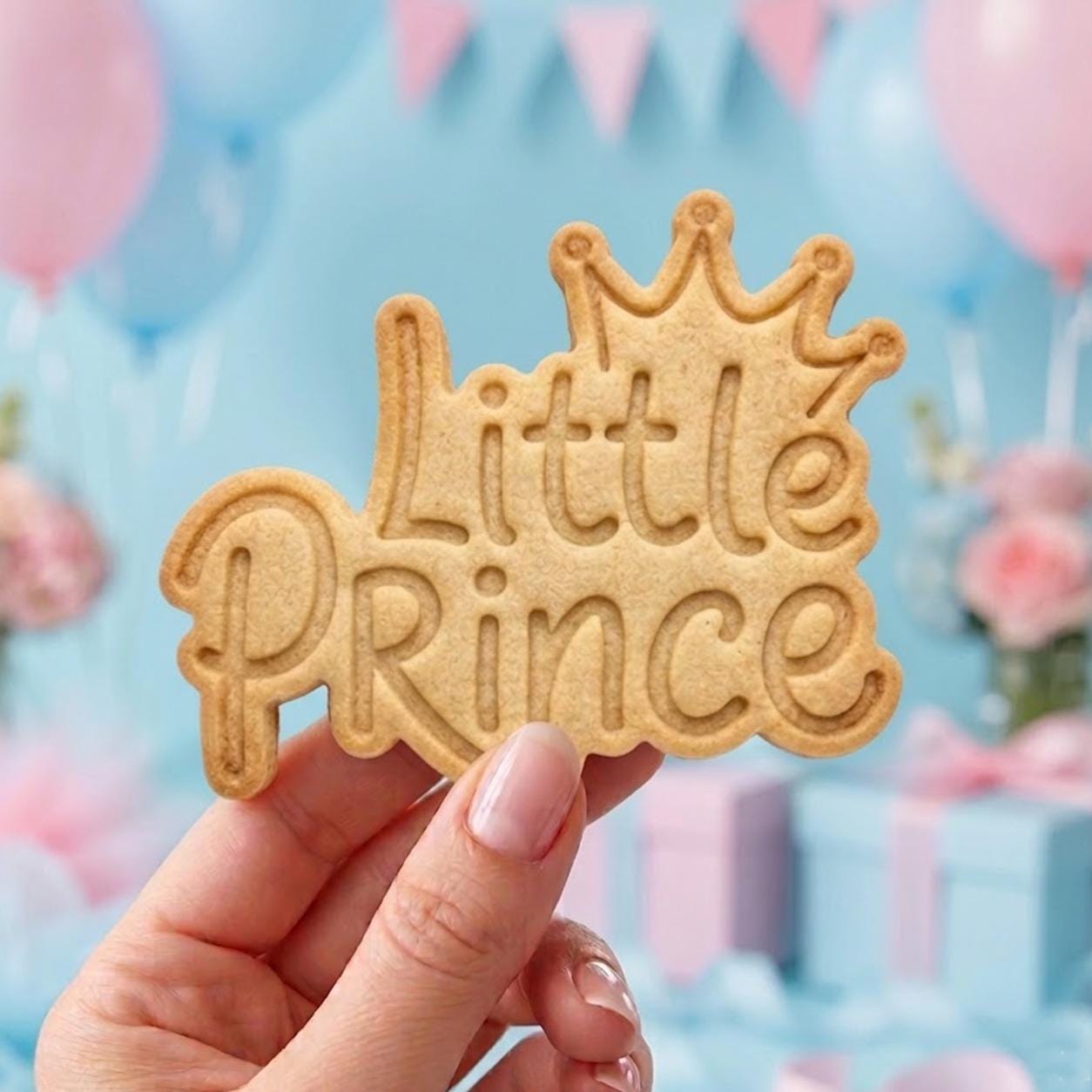 Little Prince Text Cookie Cutter Stamp, Baby Gift, Baby Shower Cutter, Custom Cookie Stamp, Birthday Baking, Happy Birthday, 1st Birthday