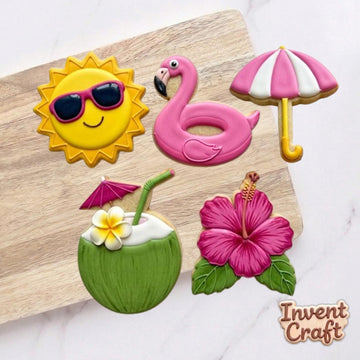 Beach Sumer Vibes Cookie Cutters, Summer Vibe Cookie Cutters Set, Floral Set Cutter, Beach Day Cookie, Summer Gift, Clay Cutter