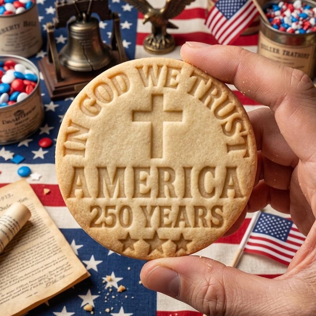 In God We Trust America Cookie Cutter Stamp Set, 250th Anniversary Cookie Stamp, Patriotic Baking, 250 Years of Freedom, 4th Of July Cookie