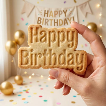 Happy Birthday Cookie Cutter & Stamp, Birthday Party Cookie Stamp, Birthday Fondant Cookie Cutter
