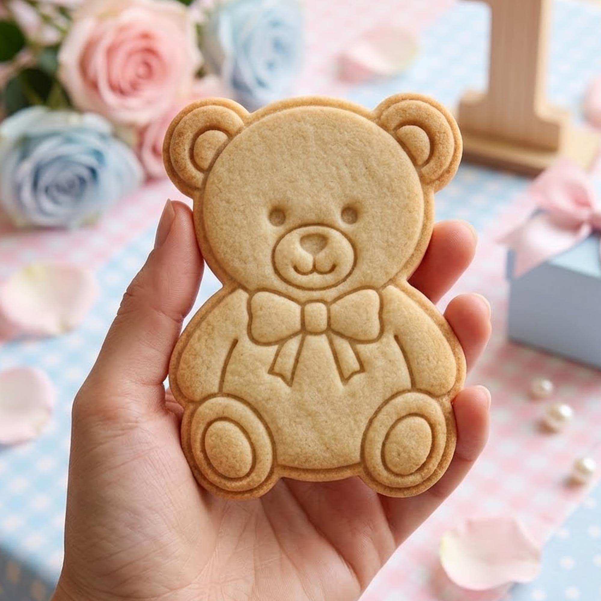 Cute Bear Cookie Cutter Stamp, Baby Gift, Baby Shower Cutter, Custom Cookie Stamp, Birthday Baking, Happy Birthday, Birthday Cutter