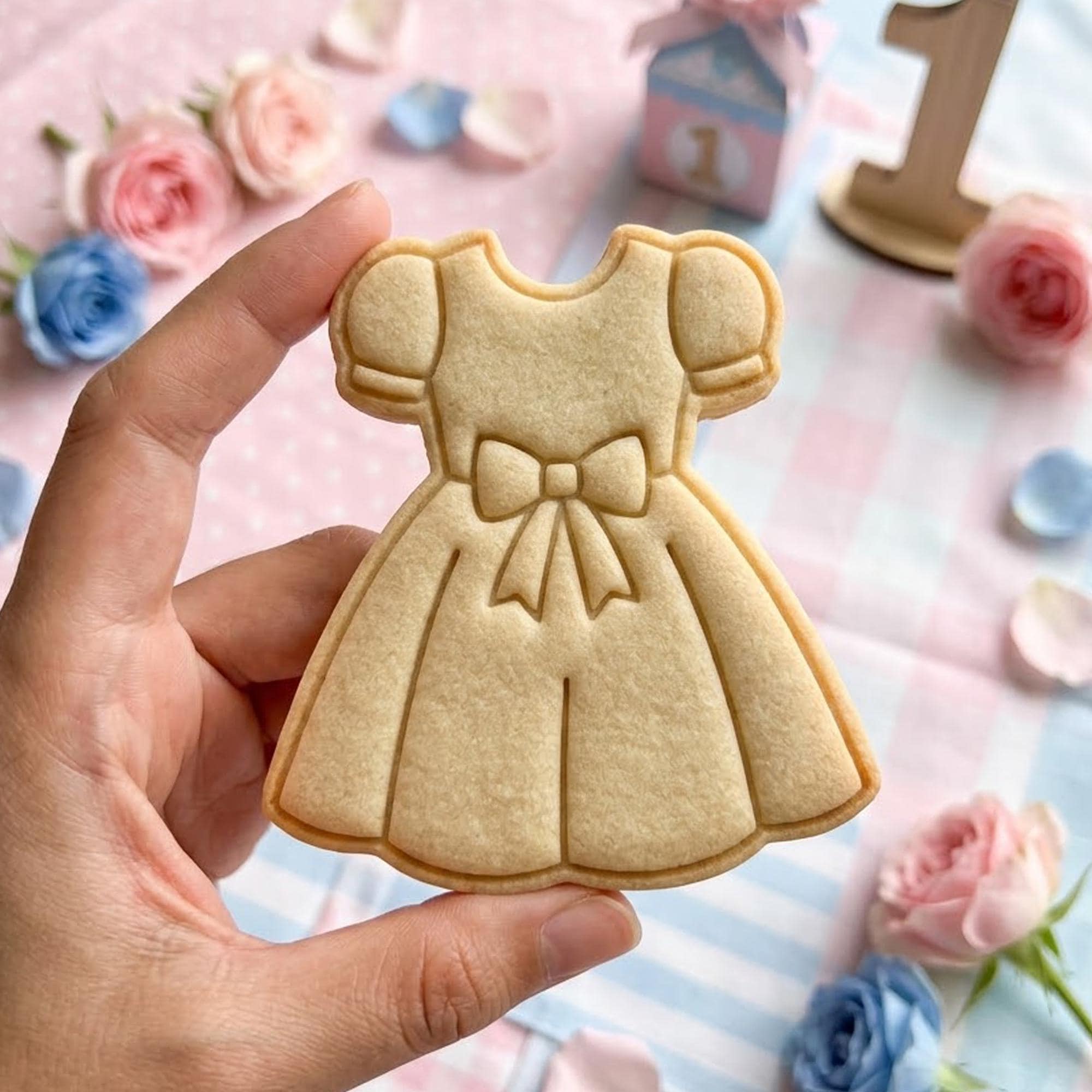Cute Dress Baby Girl Cutter Stamp, Baby Gift, Baby Shower Cutter, Custom Cookie Stamp, Birthday Baking, Happy Birthday, 1st Birthday Cutter