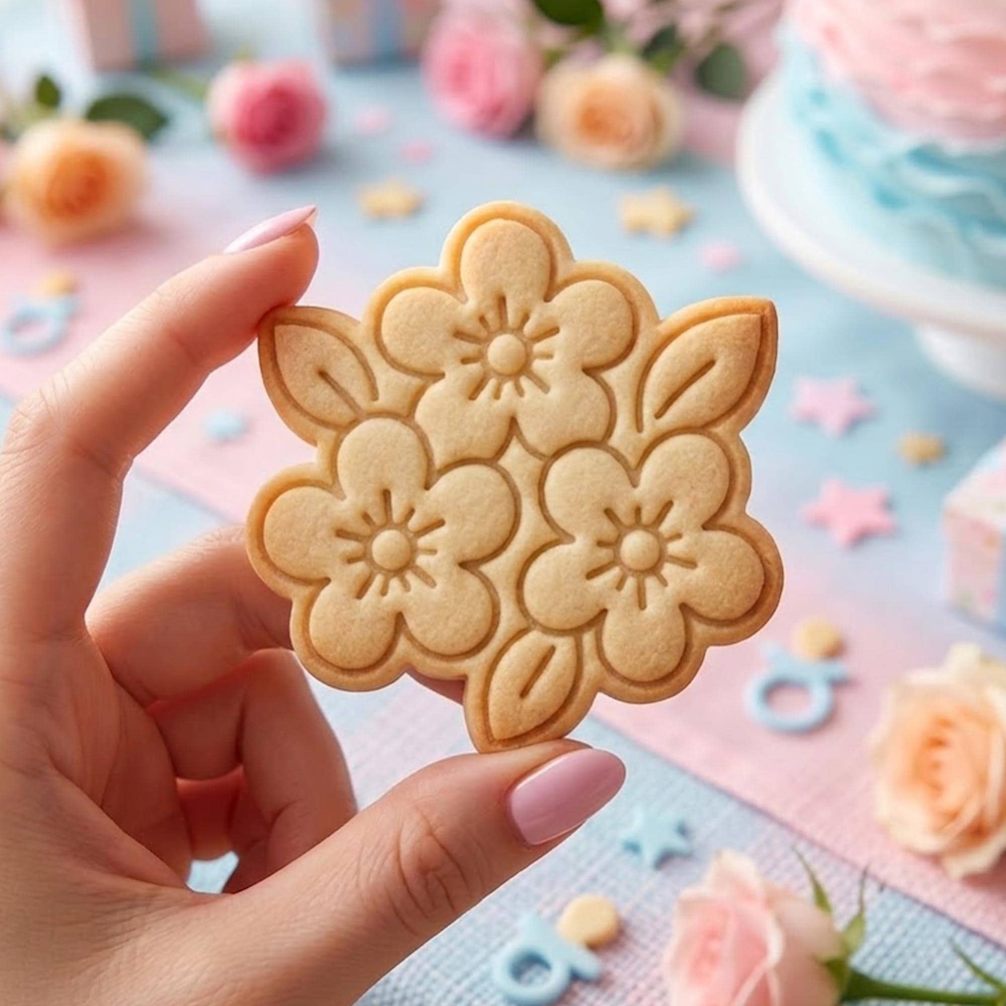 5 Petal Flower Cookie Cutter Stamp, Daisy Cookie Cutter, Baby Gift, Baby Shower Cutter, Custom Cookie Stamp, Birthday Baking, Happy Birthday