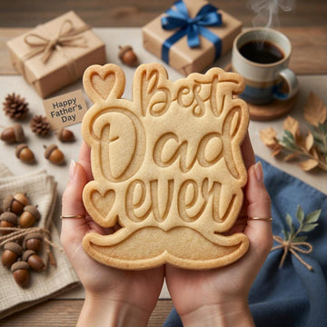 Best Dad Ever Cookie Cutter & Stamp, Father's Day Cookie Mold, Papa Birthday Gift, Father's Day Baking Tool