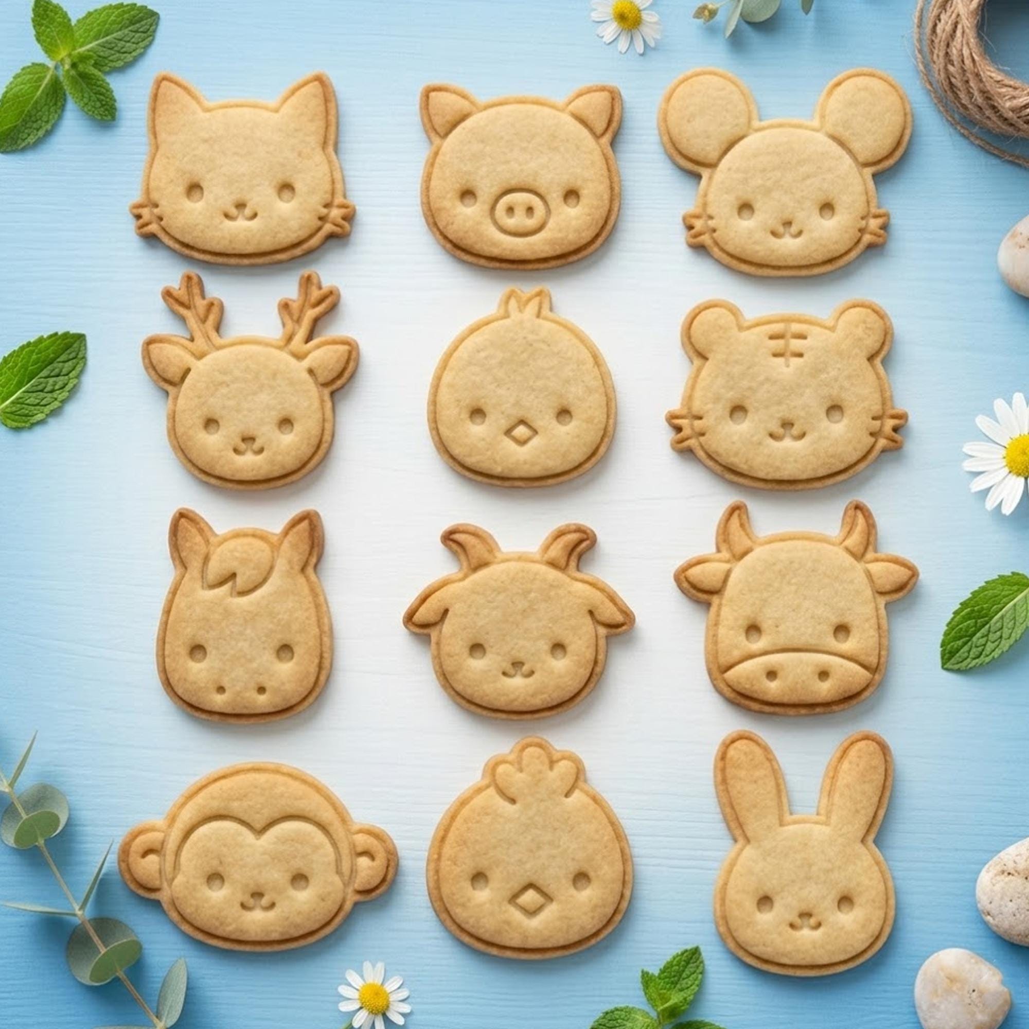 Cute Face Animal Cookie Cutter Stamp, Animal Cutter, Baby Gift, Baby Shower, Custom Stamp, Birthday Baking, Happy Birthday, Clay Cutter