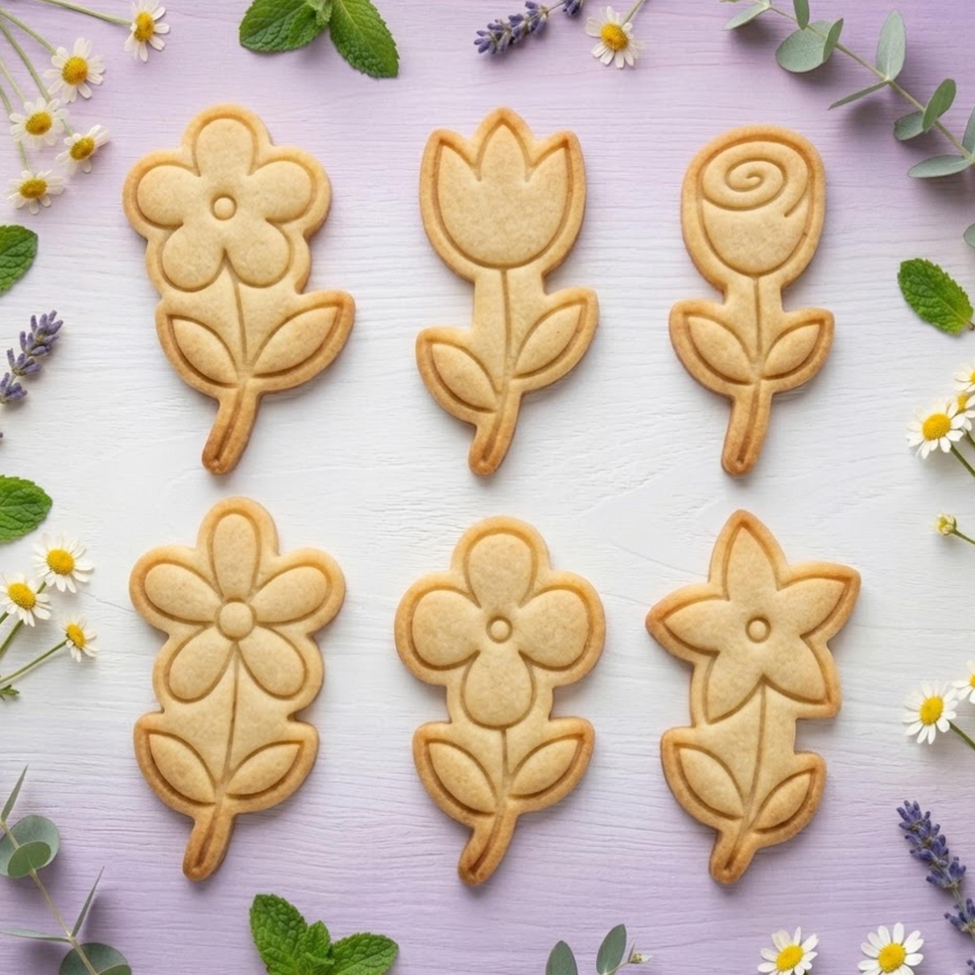 Floral Cute Cookie Cutter Stamp, Flower Cutter, Baby Gift, Baby Shower Cutter, Custom Stamp, Birthday Baking, Happy Birthday, Clay Cutter