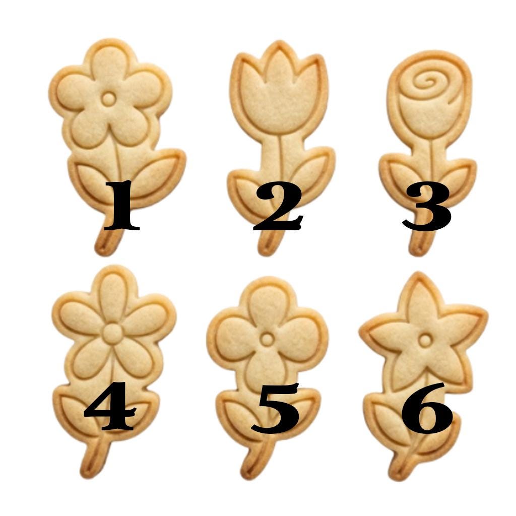 Floral Cute Cookie Cutter Stamp, Flower Cutter, Baby Gift, Baby Shower Cutter, Custom Stamp, Birthday Baking, Happy Birthday, Clay Cutter