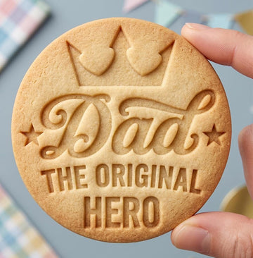 Dad The Original Hero Cookie Cutter, Father's Day Crown Stamp, Polymer Clay Cutter, Dad Birthday Hero Mold, Laurel Wreath Plaque, Polyclay