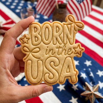 Born In The USA Cookie Cutter Stamp, 250th Anniversary, Independence Day, Patriotic Baking, 250 Years of Freedom, America 250 1776 2026