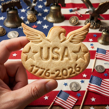 USA 1776 2026 with Bird Cookie Cutter Stamp, Independence Day, Patriotic Baking, 250 Years of Freedom, America 1776 2026, USA Cutter