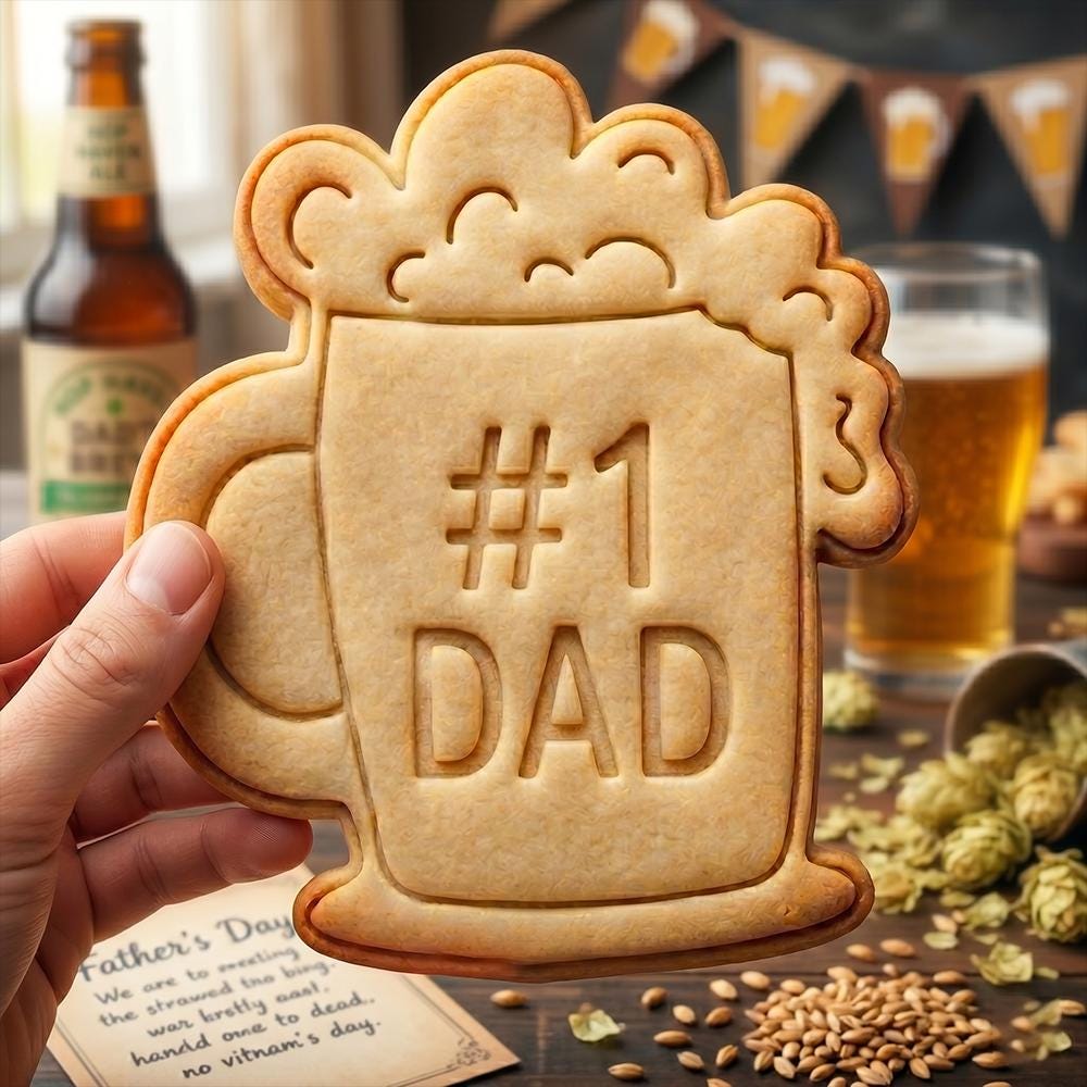 Custom Name Beer Mug Cookie Cutter, 1 Dad Personalised Stamp, Polymer Clay Cutter, Father's Day Beverage Mold, Best Dad Tool, Polyclay DIY