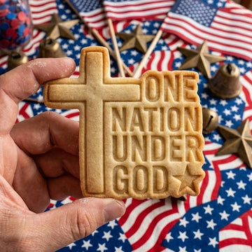 America 250 One Nation Under God With Cross Cookie Cutter Stamp, 250th Anniversary, 4th Of July Gift, Patriotic Baking, 250 Year of Freedom