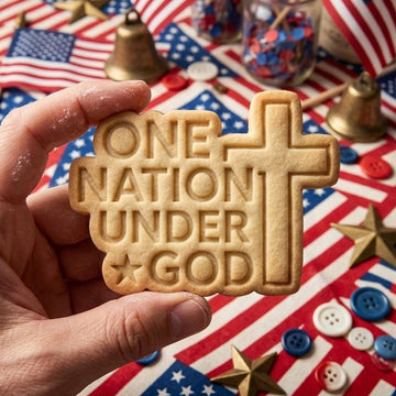 One Nation Under God With Cross America Cookie Cutter Stamp, 250th Anniversary, Independence Day, Patriotic Baking, 250 Years of Freedom