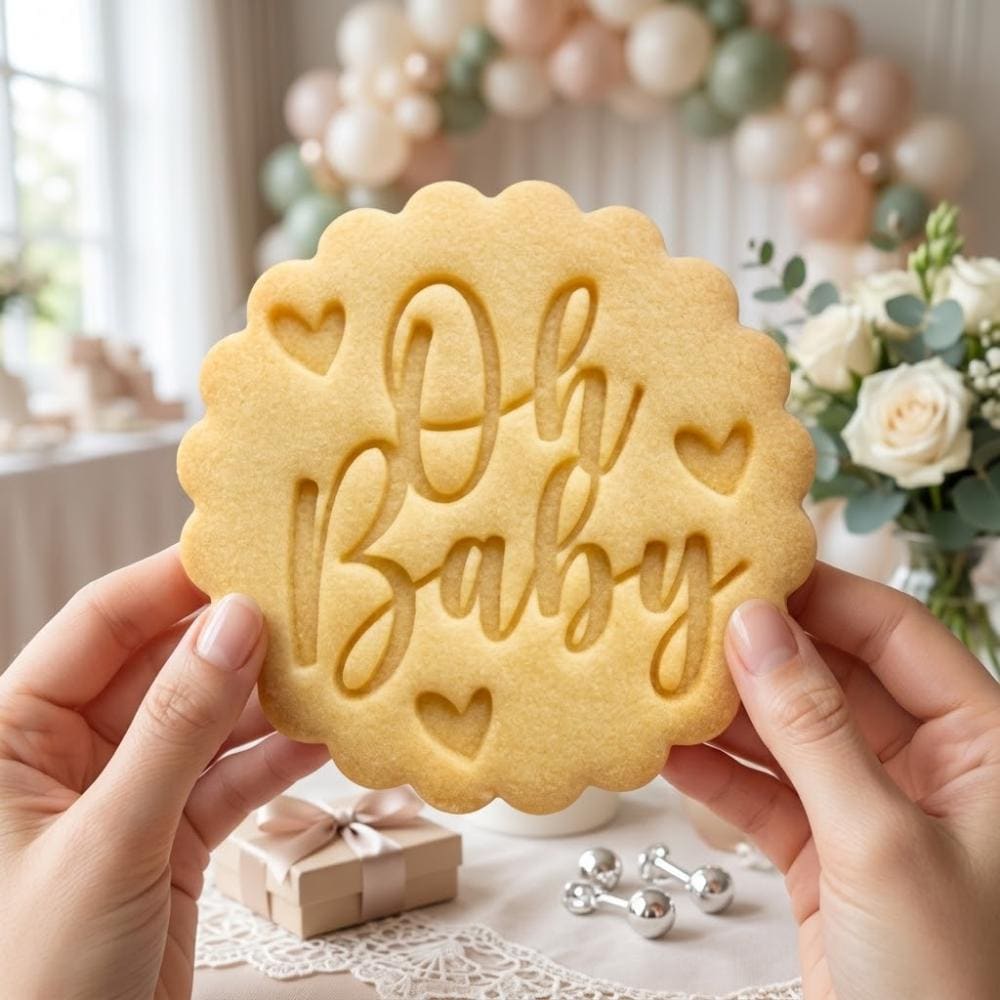 Oh Baby Cookie Cutter & Stamp, Baby Shower Cookie Cutter, Gender Reveal Cookie Stamp, Pregnancy Reveal Gifts, New Baby Cookie Mold Tool