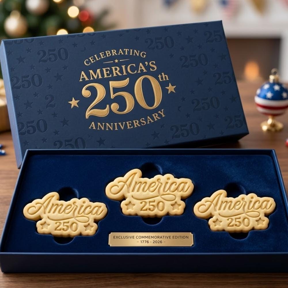 America 250 Cookie Cutter & Stamp, 4th of July Cookie Stamp, Patriotic Party Gifts, 1776-2026 Cookie Mold