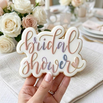 Bridal Shower Cookie Cutter and Stamp Set, Wedding Shower Cookie Stamp, Bride To Be Fondant Cutter, Bridal Party Cookie Mold