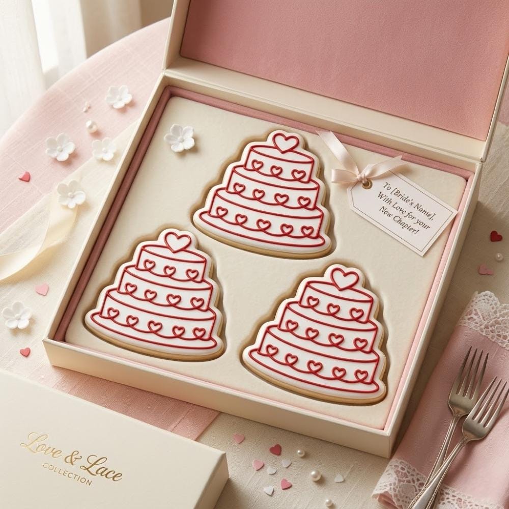 Wedding Cake Cookie Cutter and Stamp Set, Bridal Shower Cookie Stamp, Wedding Favor Fondant Cutter, Engagement Party Mold