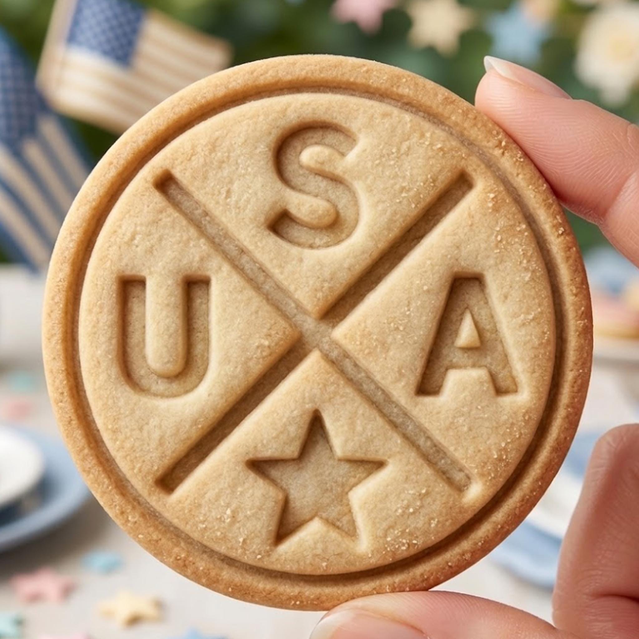 USA Star Cookie Cutter, Patriotic Cross Round Stamp, Polymer Clay Cutter, 4th of July Celebration Mold, American Pride Plaque, DIY Craft