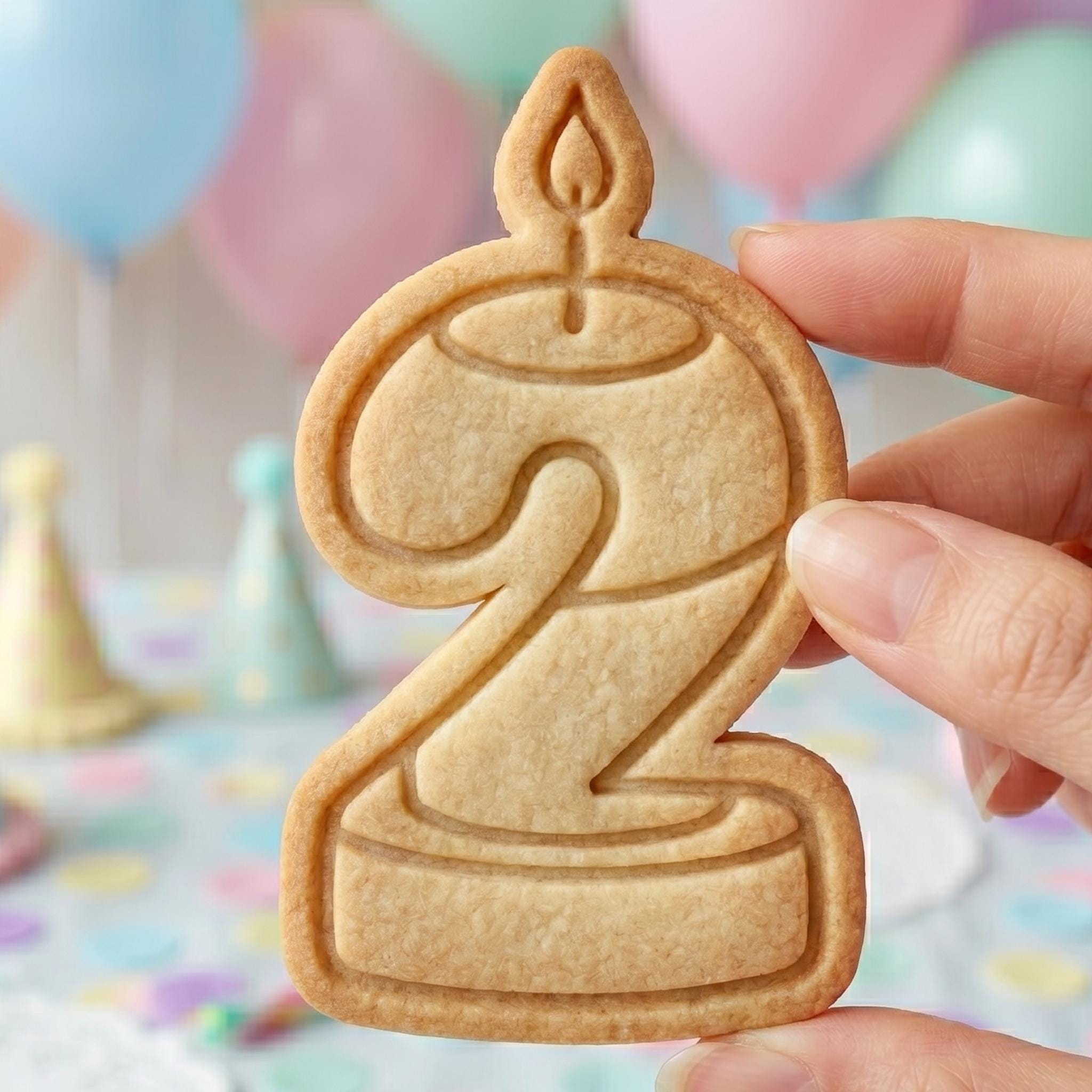 Custom Age Birthday Cookie Cutter, Happy Birthday Candle Stamp, Polymer Clay Cutter, Kids Milestone Celebration Mold, Party Plaque, DIY