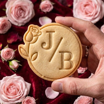 Custom Letter Wedding With Rose Cookie Cutter Stamp Set, Personalized Fondant Cutter, Name Date Cookie Stamp, Wedding Gifts, Baking Wedding