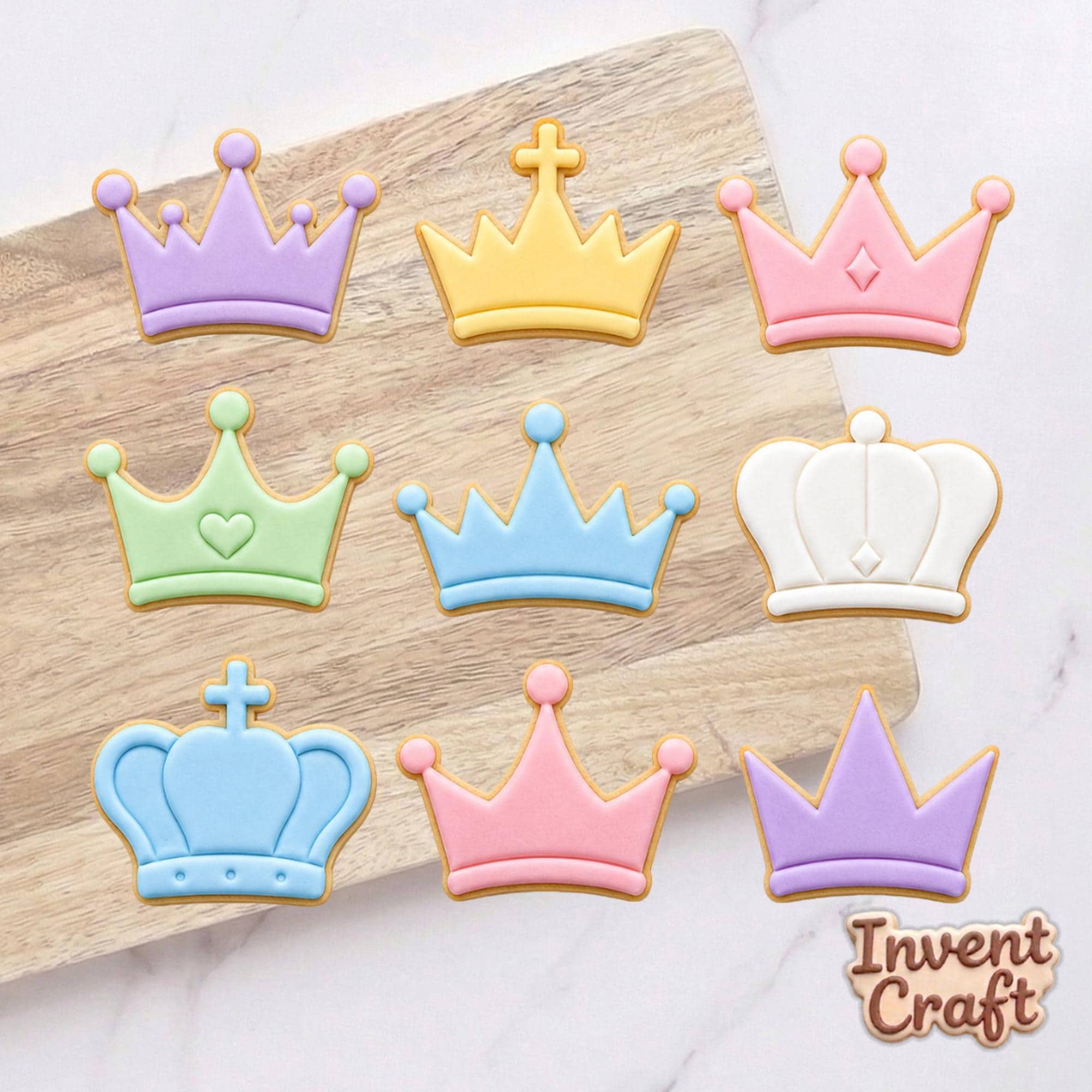 Crown Cookie Cutter Set, Baby Gift, Baby Shower, Custom Cookie Stamp, Birthday Baking, Happy Birthday, God Cross Cookie, Crown Cutter