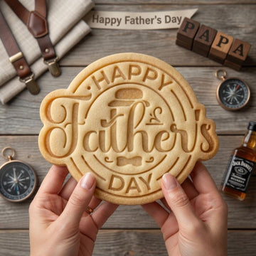 Happy Fathers Day Cookie Cutter and Stamp, Dad Cookie Stamp, Father Fondant Cutter, Dad Gift Party Baking Mold