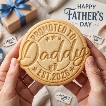 Custom Year Promoted to Daddy Cookie Cutter and Stamp, Fathers Day Cookie Stamp, Dad Fondant Cutter, New Dad Cookie Mold