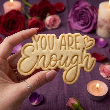 You Are Enough Text Cookie Cutter Stamp Set, Fondant Cutter, Baking Tool, Wedding Cookie Stamp, Love Cookie Stamp, Wedding Gift, Love Cutter