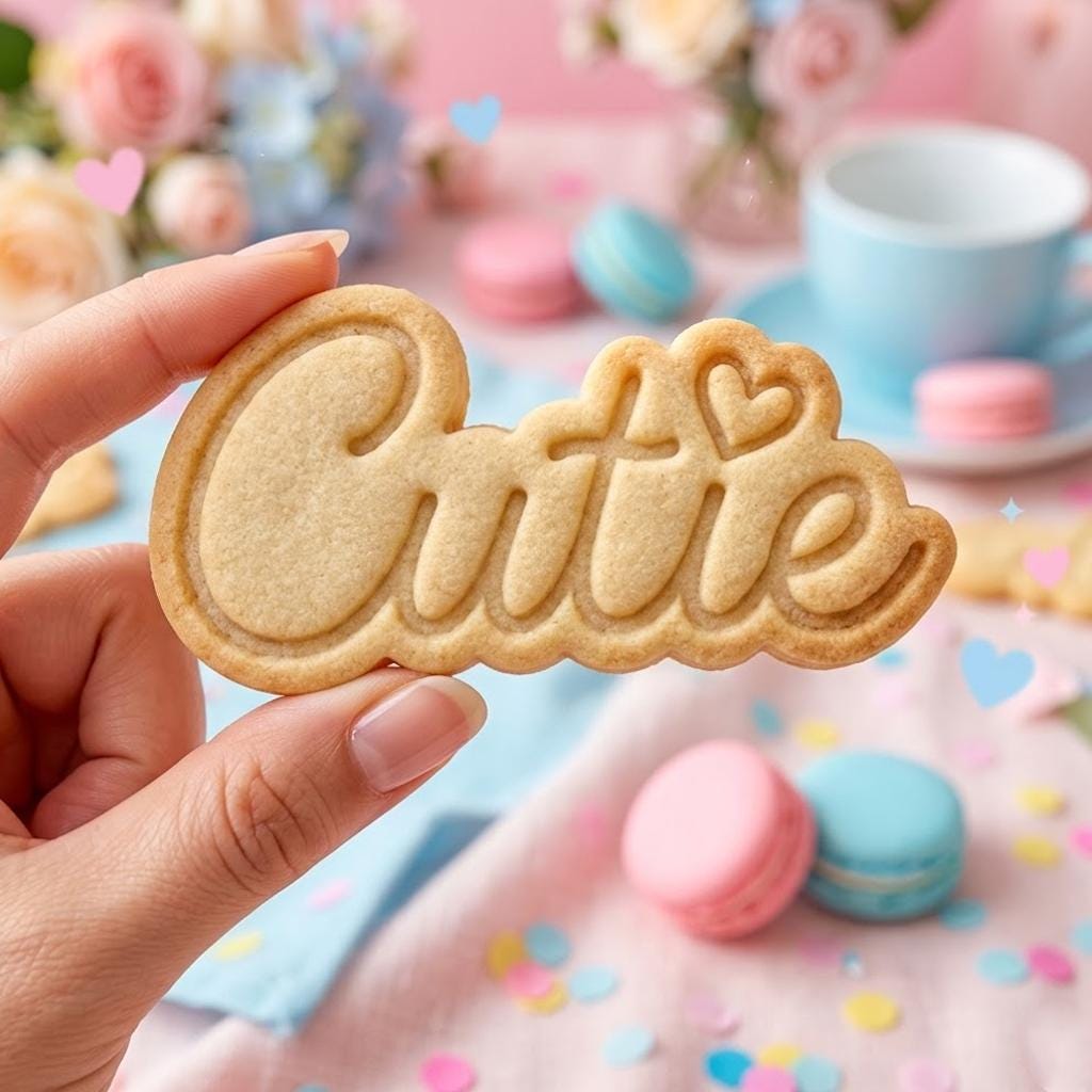 Cutie Text Cookie Cutter Stamp, Baby Gift, Baby Shower Cookie Cutters, Custom Cookie Cutter Stamp, Birthday Baking, Happy Birthday